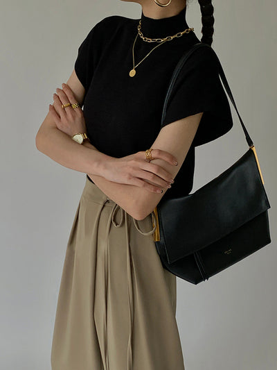 Ärmelloses Stricktop | Hoher Kragen & Fließende Passform | Minimalistisch & Elegant