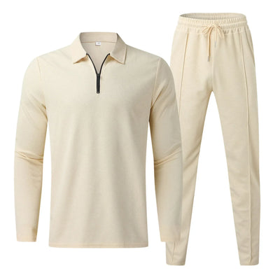 Herren-Zweiteiler-Set | Polo-Longsleeve & Jogger | Sportlich-eleganter Look